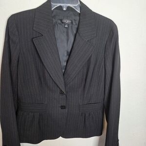 Nine West Charcoal Pinstripe Blazer